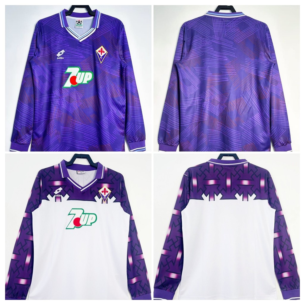 1992/93 Florence คุณภาพสูง Home Away Retro Jersey แขนยาวฟุตบอล AAA+