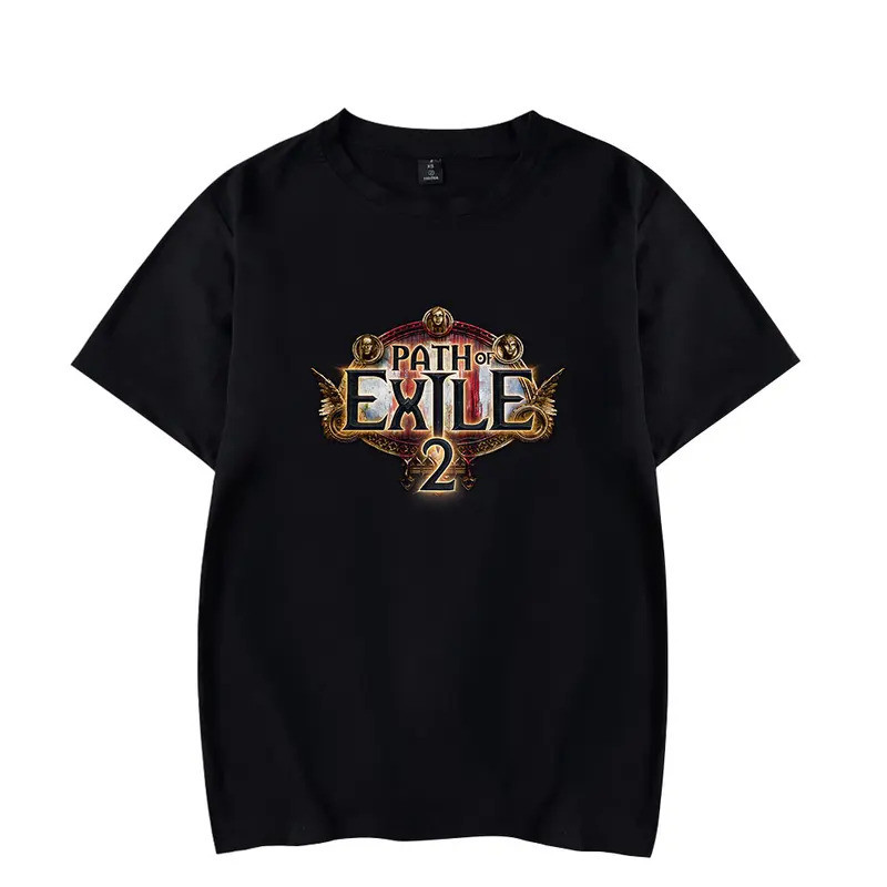 [ในสต็อก] 2024 Hot Game PATH of EXILE 2เสื้อ merch เสื้อยืดผู้หญิงผู้ชายแฟชั่น Casual Crewneck แขนสั