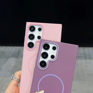 Luxury Matte Slim Magnetic Hard PC สําหรับ Samsung S26 Ultra Plus S25FE S25 S24 Ultra Plus S24 S23 S22 S21 Ultra S24 S23 FE ผิวแข็งกันกระแทก