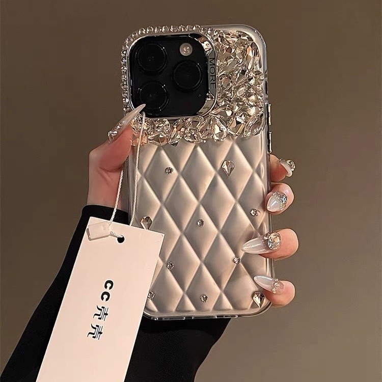 Rhinestone มูลค่าสูง Apple 16promax เคสโทรศัพท์ iPhone15/14 Rhinestone กระพริบเพชร 12/13 Influencer สไตล์หญิง
