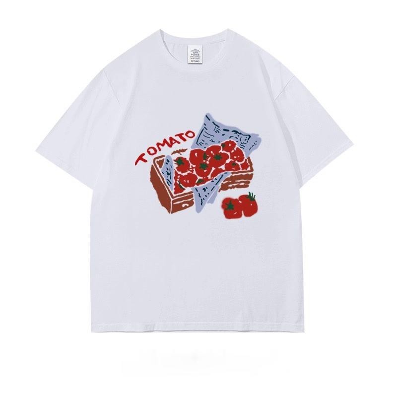 Papaya เสื้อยืด Oversize ลาย 'Tomato' Cotton 100% ใส่สบาย WS1115 Clothing ผู้หญิง