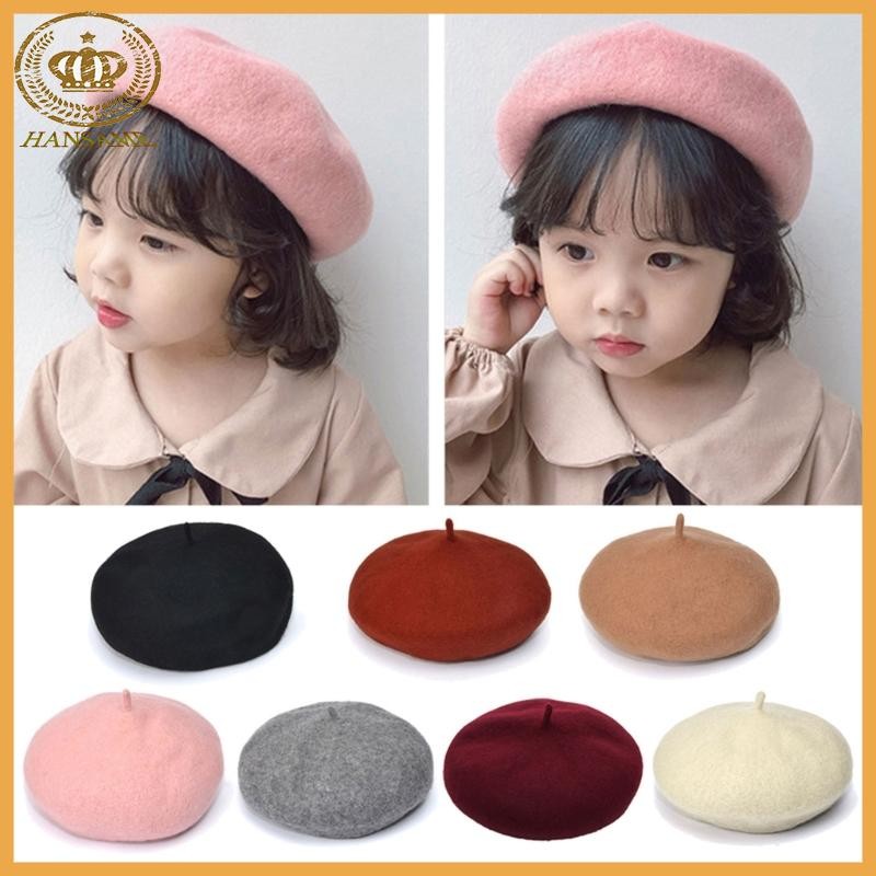 Baby Girls Beret Hat Solid Color Vintage Beret Beanie Cap Bonnet Hat for Kids
