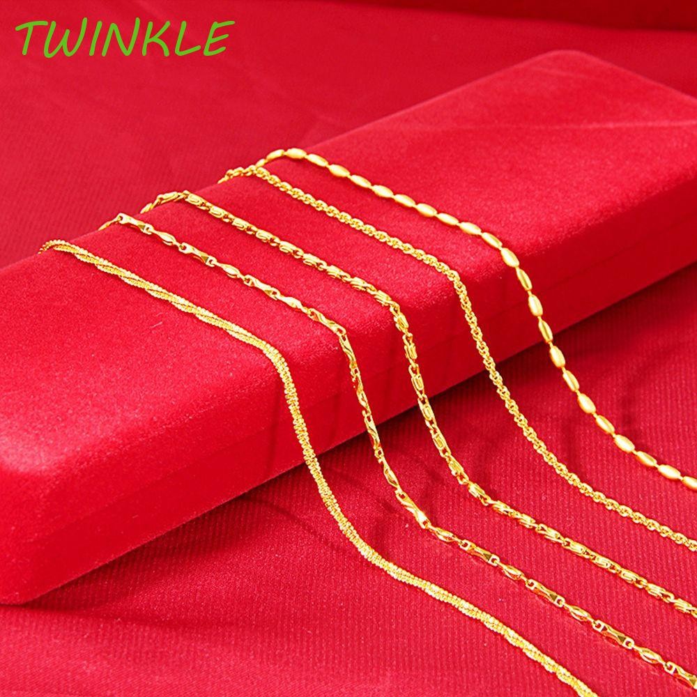 Twinkle1 เวียดนามทรายทองสร้อยคอ Simple Creative DIY ทองแดง Clavicle Chain ของขวัญวันหยุดของแม่ผู้หญิงเครื่องประดับอุปกรณ์เสริม