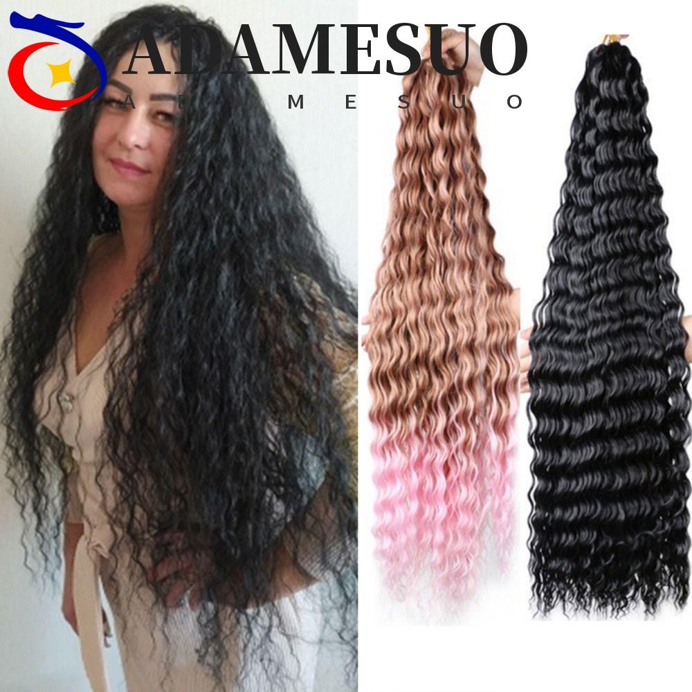 Adamesuo ลึก Twist ถักผม, Freetress Afro Curls สังเคราะห์โครเชต์ผม, DIY ยาวน้ําคลื่นหยิกโครเชต์ Braiding Hair Extensions อเมริกัน