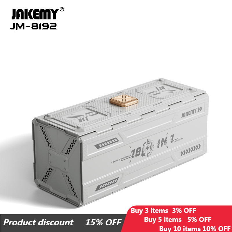 Jakemy JM-8192 180 in 1 ชุดไขควงมัลติฟังก์ชั่นที่มีความแม่นยําเหมาะสําหรับเครื่องมือซ่อมโทรศัพท์มือถ