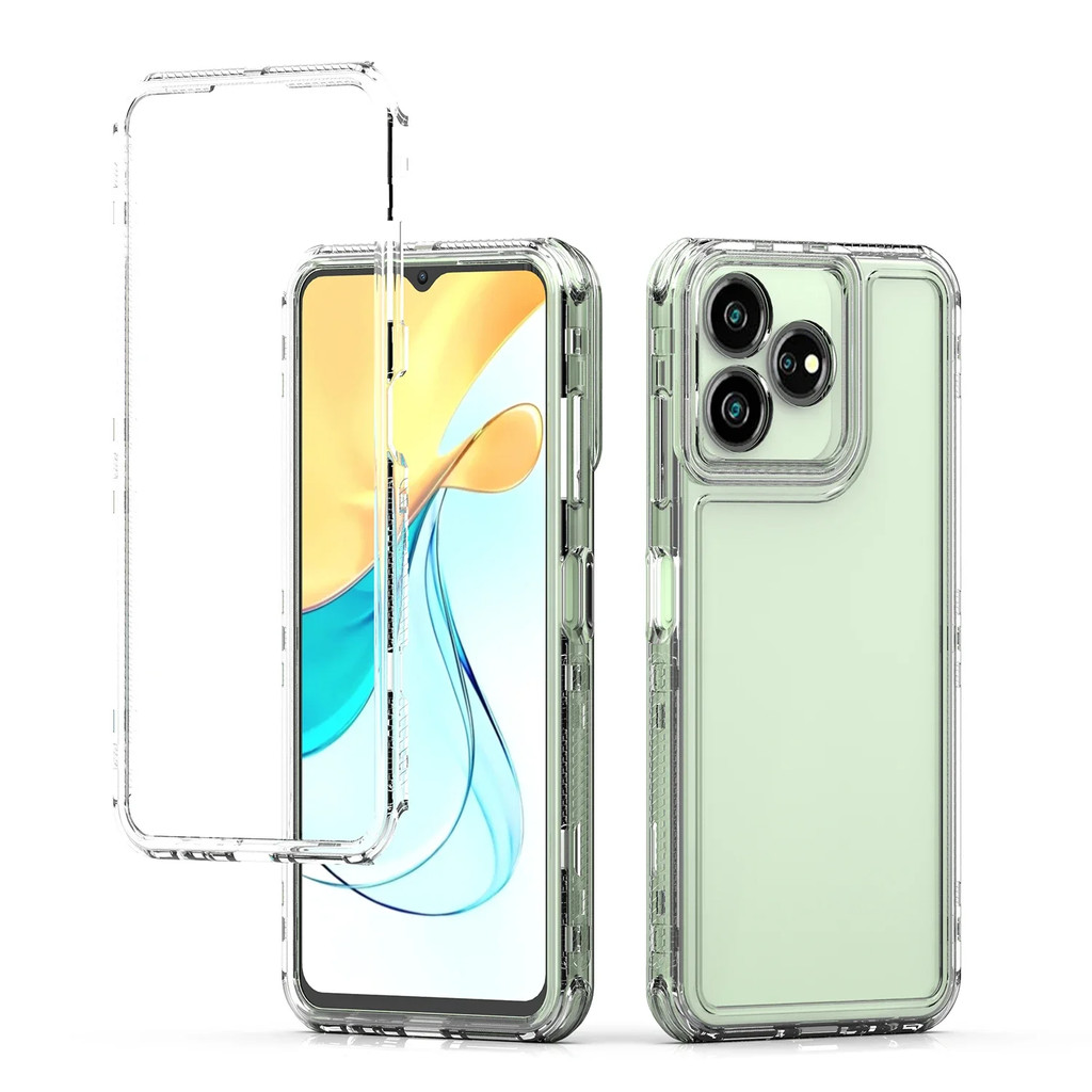 3 ใน 1 เกราะกันกระแทกสําหรับ ZTE Nubia V60 ออกแบบ V60 4G ใบมีด V50 ออกแบบ 4G A35 A55 V60 Axon 60 50 Lite A34 A54 กรอบพลาสติกแข็งโปร่งใส TPU ฝาหลัง