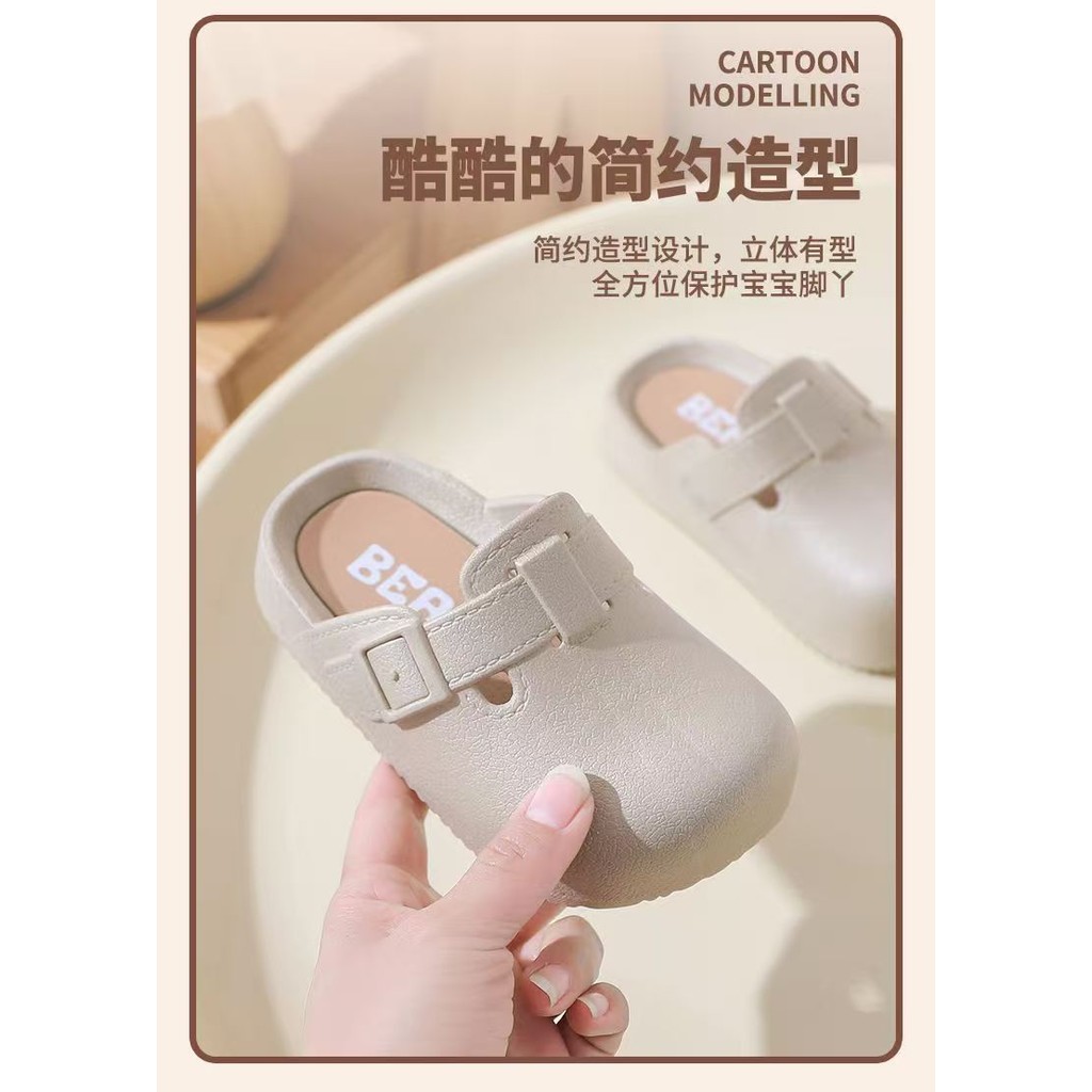 [ML] 24-41 ซม.เด็กรองเท้าแตะปิดนิ้วเท้าฤดูร้อนสาวเจ้าหญิง Anti-Slip แบนสวมใส่ด้านนอกน่ารักแม่ลูกรองเท้าแตะรองเท้าแตะหญิง