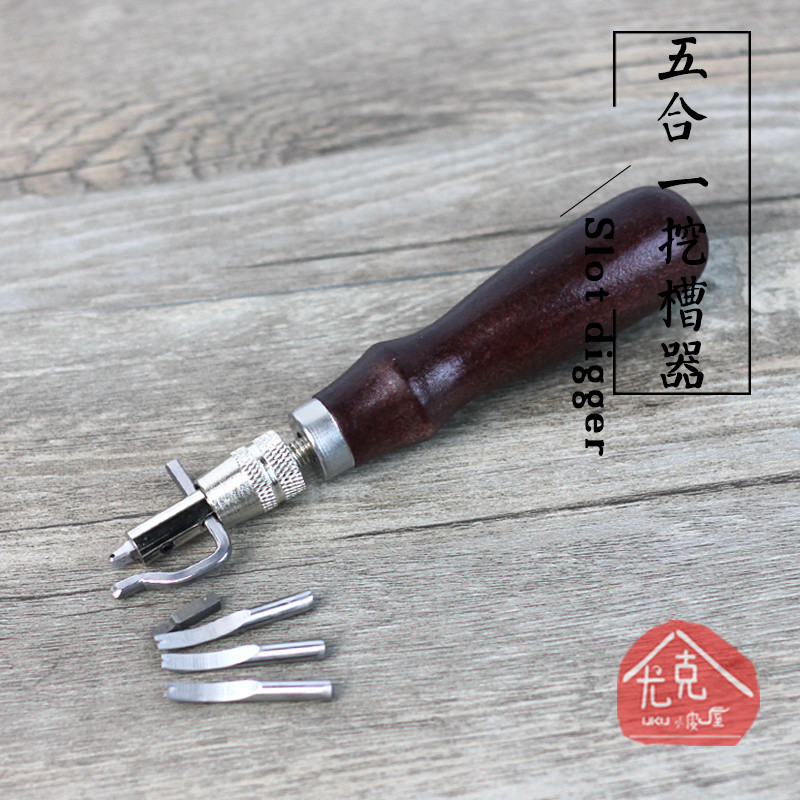 เครื่องหนังทำด้วยมือเครื่องขุดร่องอเนกประสงค์การปรับมุมการขุดร่อง/การตัดขอบ/ร่อง/การจีบห้าในหนึ่งเดี