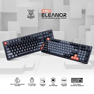คีย์บอร์ดเกมมิ่ง NUBWO X801 Mechanical MINI RGB CIY มี Knob ใช้สำหรับ ปรับวอลลุ่มเสียง และไฟได้