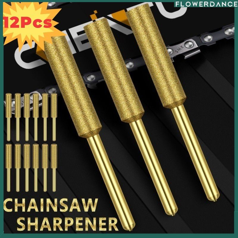 ตะไบเลื่อยโซ่เพชร 12 ชิ้น หินเจียรเจียร หินลับคมชุบไททาเนียม เครื่องลับโซ่เลื่อยโซ่ ดอกไม้