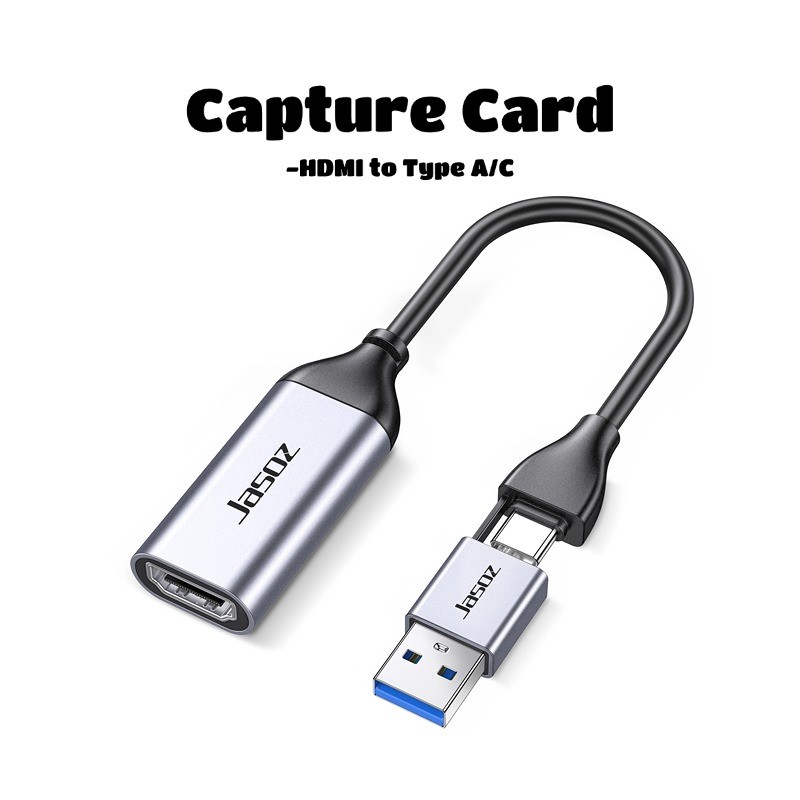 การ์ดจับภาพ HDMI เป็น USB Type A/C เปลี่ยนเป็นแท็บเล็ต/ PC/ แล็ปท็อปสตรีมบันทึก OBS Live Local Stock