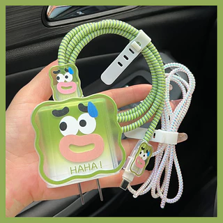 5 In 1 ซิลิโคนคุณภาพสูงน่ารัก Charger Protector Case และ Anti-breaking สายชาร์จ Protector Kit สําหรับ IPhone PD18/20W
