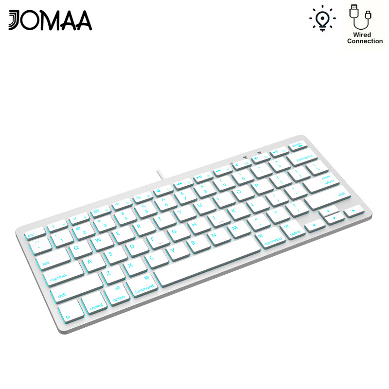 Jomaa Ultra Slim คีย์บอร์ดแบบมีสายแบบพกพา Illuminated คีย์บอร์ด Plug And Play รองรับคีย์บอร์ด 78 คีย์หลายอุปกรณ์