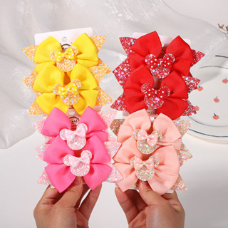 2ชิ้น/เซ็ตน่ารักโบว์กิ๊บสําหรับเด็กอุปกรณ์ผมเด็กกิ๊บการ์ตูนท…