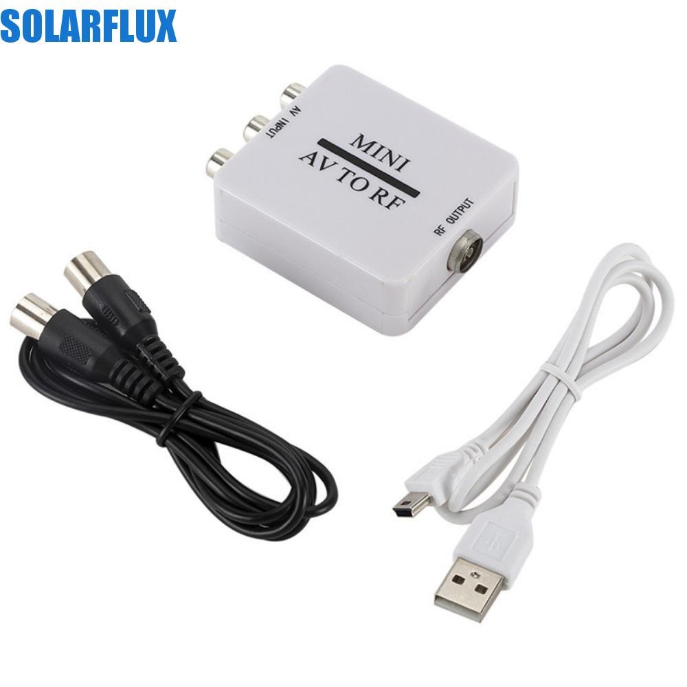 Solarflux RCA AV To RF Converter, AV To RF RCA To RF AV To RF Amplifier, Simple Operation TV Switcher Video Converter 61.25 Mhz สําหรับ TV/VHS VCR/DVD Recorder