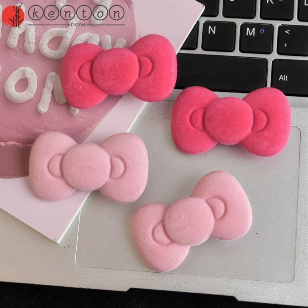 Kenton กิ๊บติดผมกํามะหยี่, Kitty Cat Flocking กิ๊บติดผมโบว์, ส่วนบุคคล Barrettes Bowknot Headwear ด้านข้างคลิป Streetwear