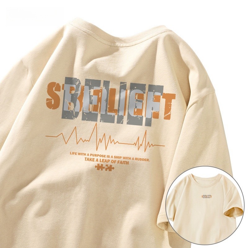 🚚【จัดส่งจากประเทศไทย】เสื้อยืดพิมพ์ลายการ์ตูนแฟชั่นสไตล์อเมริกัน คอกลม ผ้าเนื้อนุ่ม สวมใส่สบาย - รูปที่ 4