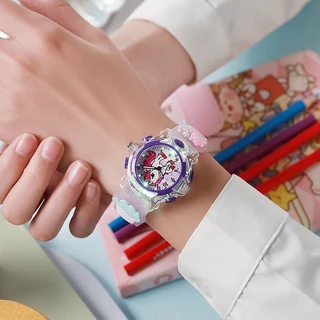 นาฬิกาเด็ก มีไฟกระพริบ ลายน่ารัก พร้อมใช้งาน