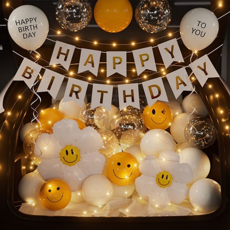 ส์คนรัก ลูกโป่งเซอร์ไพร์สท้ายรถ ชุดลูกโป่ง วันเกิด HAPPY BIRTHDAY ลูกโป่งชุด ลูกโป่งเซต เซอร์ไพรส์วันเกิด set