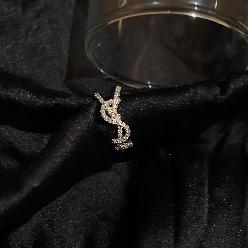 แหวนเปิดเพทาย JOJO COCO Letter สำหรับผู้หญิง สไตล์แฟชั่นน่ารัก - รูปที่ 4