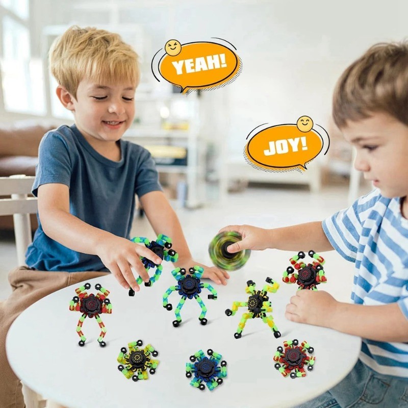 Transformable Fidget Spinners ของเล่นความเครียดบรรเทา Sensory ของเล่นปลายนิ้ว Gyros Spinner Party Favors สําหรับเด็กผู้ใหญ่ติดตั้ง night light