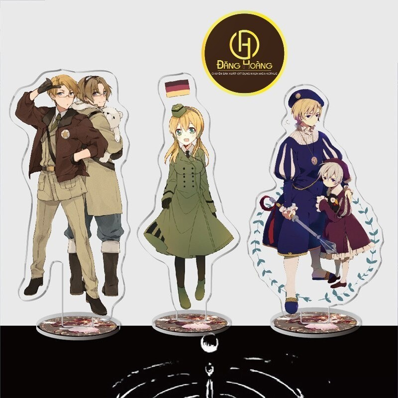 Hetalia Axis Powers Acrylic Standee รุ่นสําหรับรูปปั้นเรซิ่นอะคริลิคตั้งโต๊ะพร้อมพิมพ์ตัวอักษร 2 ด้า