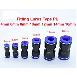 Fitting Lurus Pneumatic PU Slip Lock Selang MPU