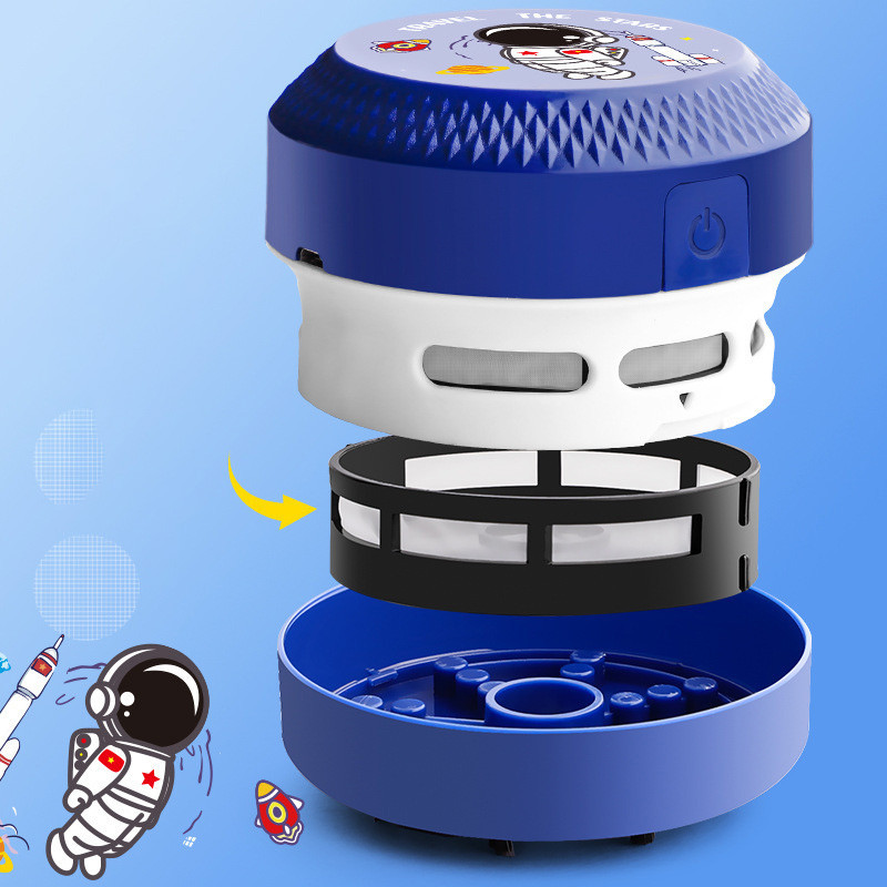 ❤เครื่องดูดฝุ่นขนาดเล็ก แบบพกพา รูปทรงการ์ตูนน่ารัก สามารถดูดซับขี้กบปากกาและฝุ่นบนโต๊ะได้ - รูปที่ 3