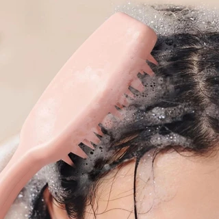 Handled Hair Shampoo Brush แปรงสระผมซิลิโคน หวีนวด นวดหนังศีรษะ นวดดูแลรากผมหนังศีรษะ G3495