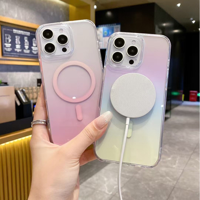 สําหรับ iphone16promax เคสโทรศัพท์สไตล์เรียบง่ายสําหรับ iPhone14/13/15pro เคสโทรศัพท์แม่เหล็กไล่โทนสีสําหรับ iPhone 17Promax