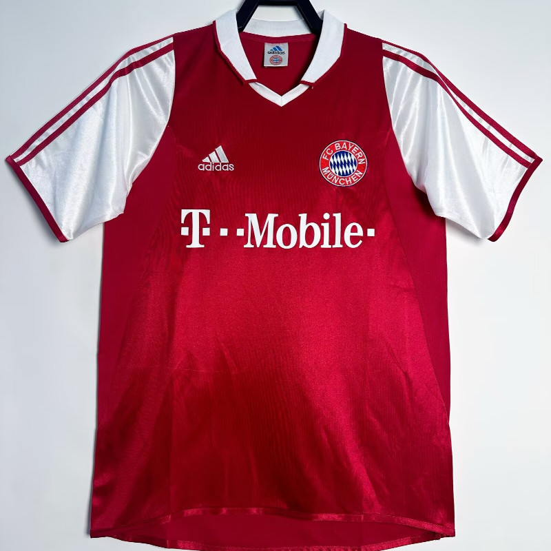 2003/04 Bayern Home Vintage Soccer Jersey S-XXL ผู้ใหญ่แขนสั้น Quick Dry Sweatshirt AAA