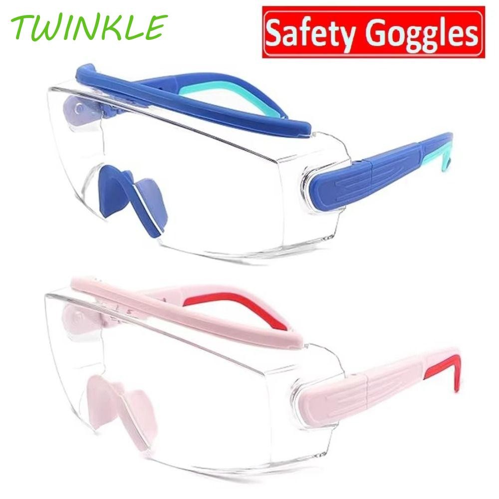 Twinkle1 แว่นตาป้องกันดวงตา, แว่นตานิรภัยแบบใสกรอบปรับได้, ป้องกันฝุ่นหมอกกันลม Anti-Splash Industry แว่นตาเคมีแก้วตา