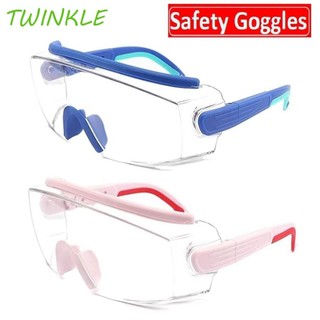 Twinkle1 แว่นตาป้องกันดวงตา, แว่นตานิรภัยแบบใสกรอบปรับได้, ป้องกันฝุ่นหมอกกันลม Anti-Splash Industry แว่นตาเคมีแก้วตา