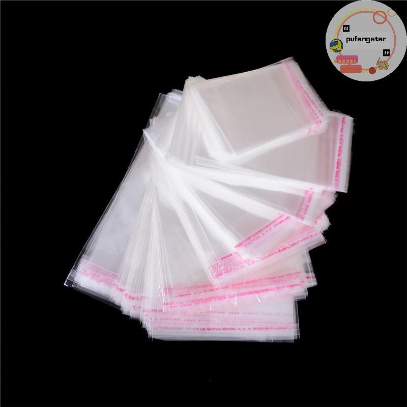 Pufangstar 100 ชิ้น/ถุง OPP Clear Seal Self กาวเครื่องประดับพลาสติกบ้านถุงบรรจุ TH