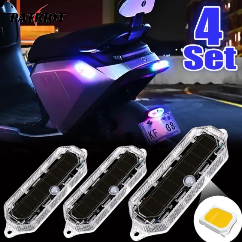 1/2/4pcs รถจักรยานยนต์ Anti Rear End Light - พลังงานแสงอาทิตย์ Strobe กระพริบ - ไฟเตือน - หลากสี, Samll - สายไฟฟรี Led Light - สําหรับจักรยานอุปกรณ์รถยนต์ไฟฟ้า
