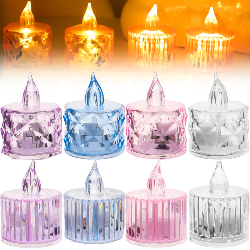 3/9/15 ชิ้น LED Flameless คริสตัลเทียนไฟ - Party บรรยากาศโคมไฟตกแต่ง - แบตเตอรี่ดําเนินการ Nightlight