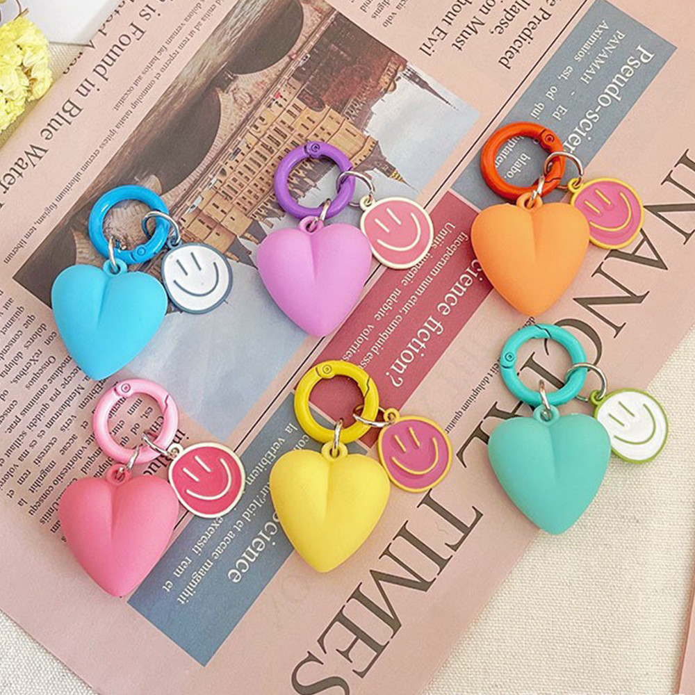 Sweet Frosted Heart พวงกุญแจที่มีสีสัน Love Shape พวงกุญแจของขวัญของที่ระลึกกระเป๋าถือเครื่องประดับอุปกรณ์เสริม
