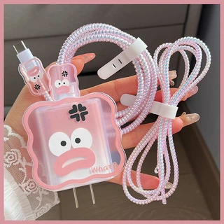 5 In 1 ซิลิโคนคุณภาพสูงน่ารัก Charger Protector Case และ Anti-breaking สายชาร์จ Protector Kit สําหรับ IPhone PD18/20W