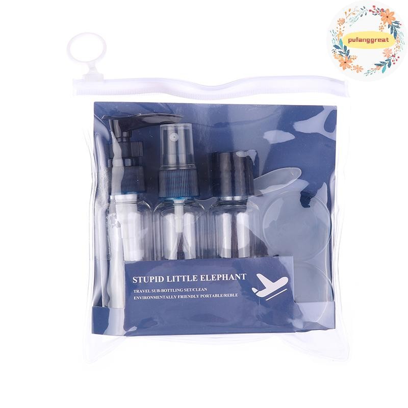 Pufanggreat Travel Bottles Kit แบบพกพาแยกเครื่องสําอางตัวอย่างขวดเปล่าชุดเดินทางสกินแคร์โลชั่นน้ําแชมพูครีม TH