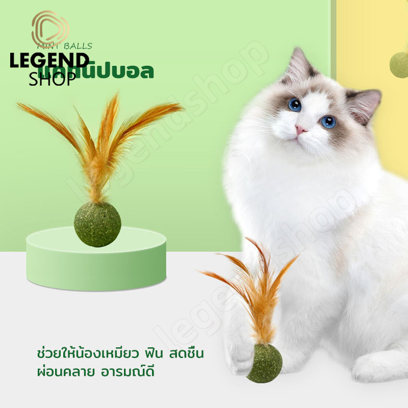 ขนมแมว แคทนิปบอล Catnip Ball กัญชาแมว ของเล่นแมวเลีย แปะกำแพง ball herb