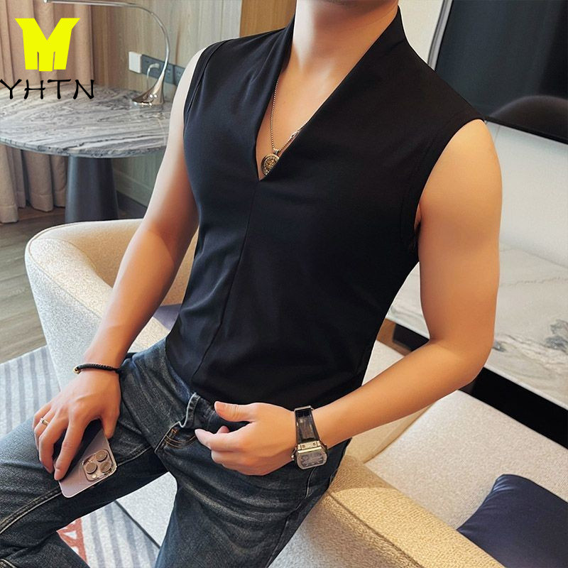 YHTN  เสื้อกล้าม คุณภาพสูง สีดำ tank top สินค้าใหม่ tomchic ห่านคู่ ฤดูร้อน ระบายอากาศได้ นุ่มและสบา