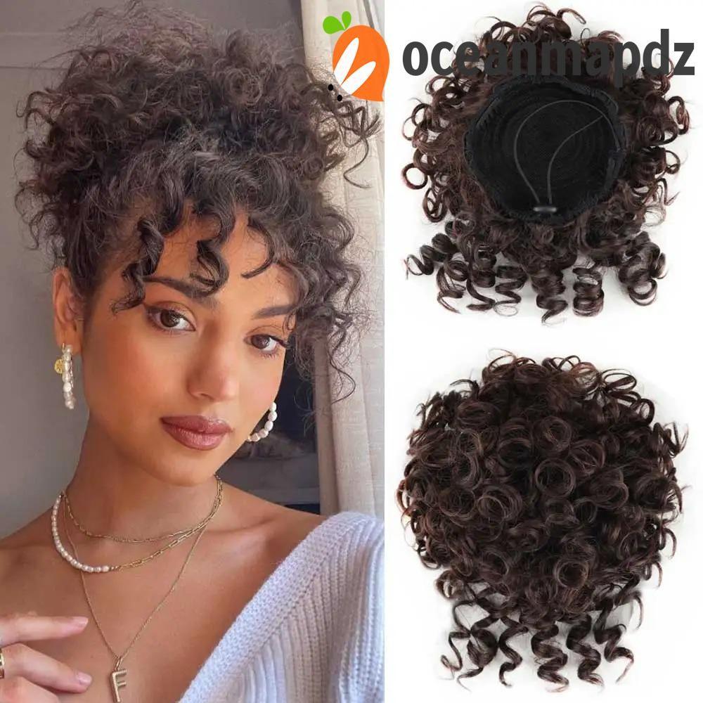 OCEANMAPDZ คลื่นขนาดใหญ่ Chignon, Scrunchies หางม้า Extension Messy Curly Hair Bun, อุปกรณ์เสริมผมปุยธรรมชาติปลอมผมชิ้น Party