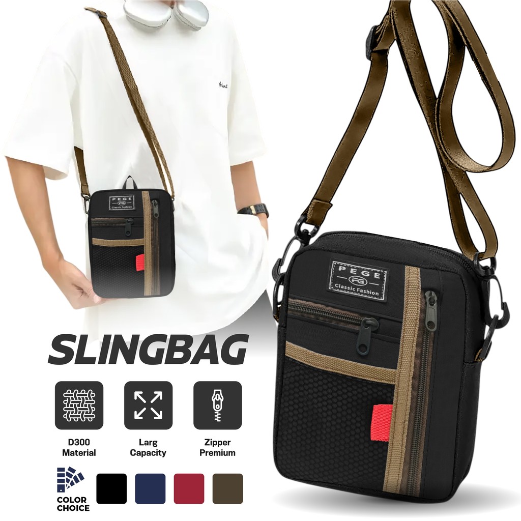 PEGE Meco Mens Casual Sling Bag Multifunctional Everyday Sling Bag - PG 8898