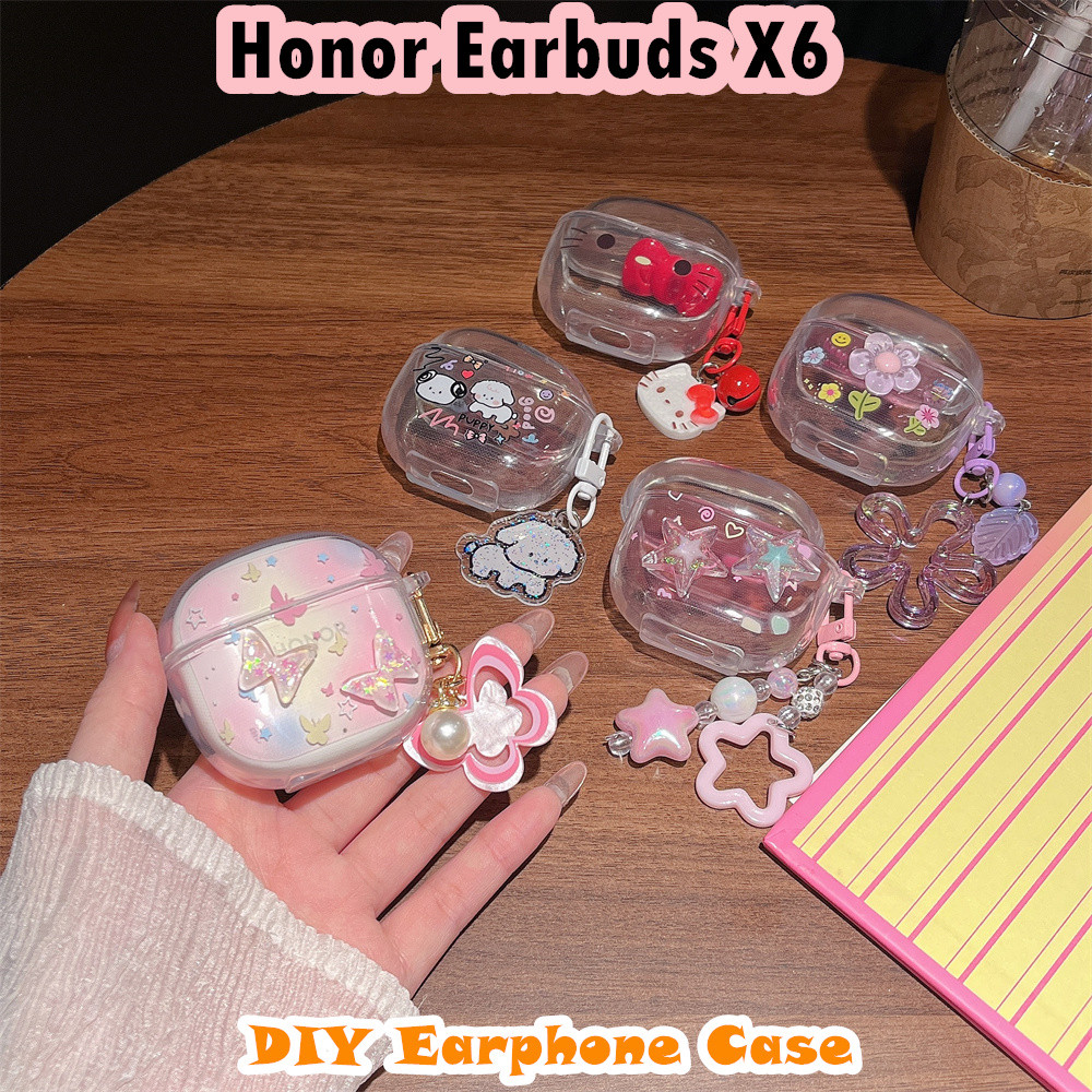 READY STOCK!นําไปใช้กับ Honor Earbuds X6 เคส Case เคสหูฟัง DIY ซีรีส์การ์ตูนอินเทรนด์ ซิลิโคนนุ่ม เคส เคสหูฟัง