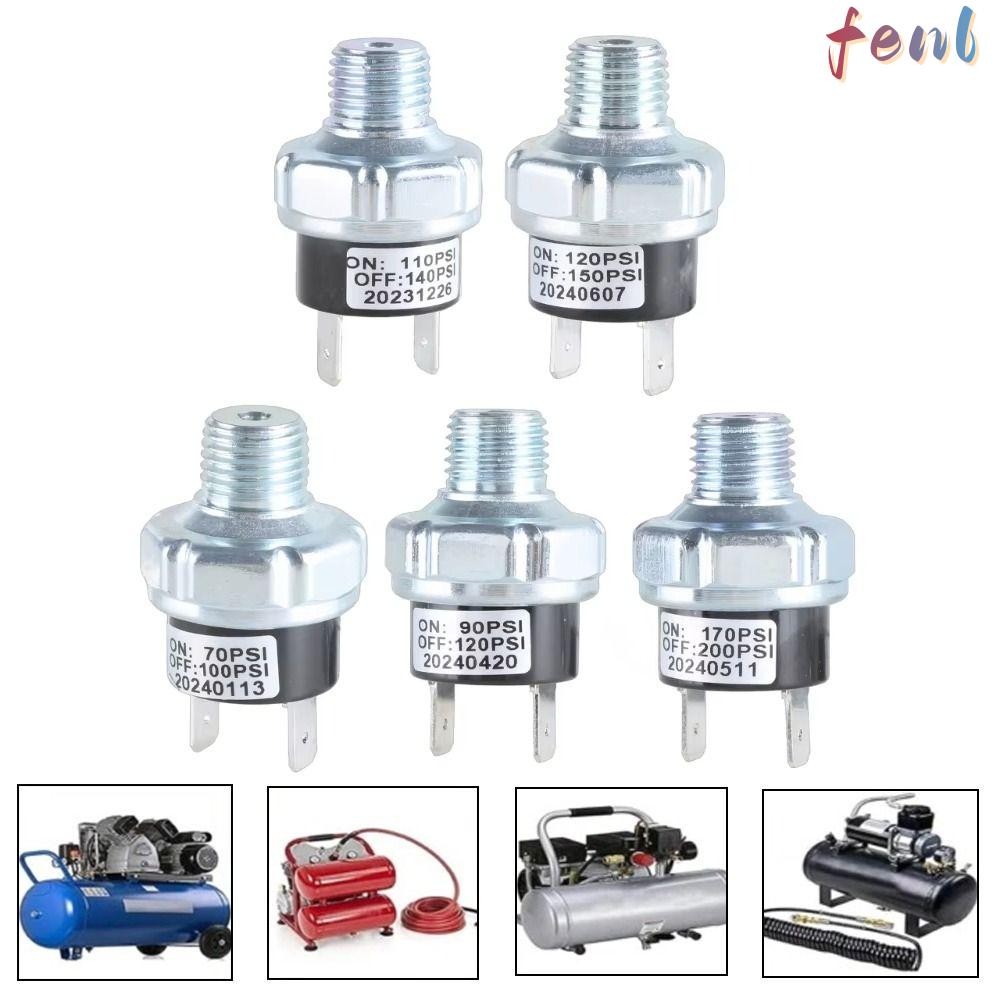 FENL Air Compressor Switch, 12 V/24 V 1/4 "NPT Air Pressure Switch, ทนทาน 70-1000/90-120/110-140PSI ความดันสวิทช์สําหรับ Air Tank อลูมิเนียมสวิทช์ควบคุม