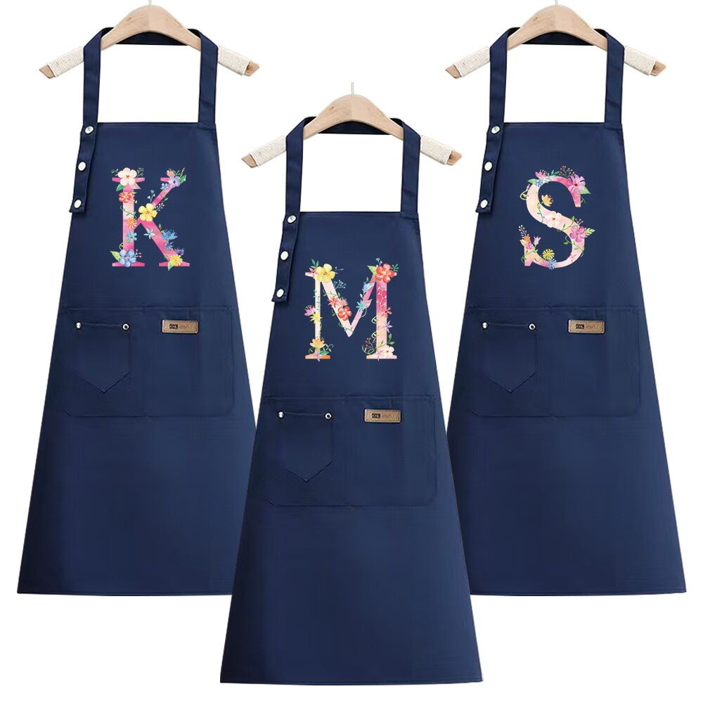 Kitchen Apron Chef's Gardening Apron Standard Style Work Apron pink Design Blue