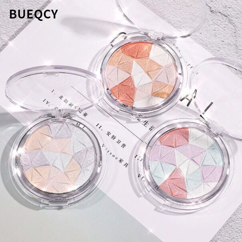 BUEQCY แป้งไฮไลท์ แป้งเพิ่มความกระจ่างใส ไฮไลท์สามมิติ คอนทัวร์ เงาจมูก บลัชออน
