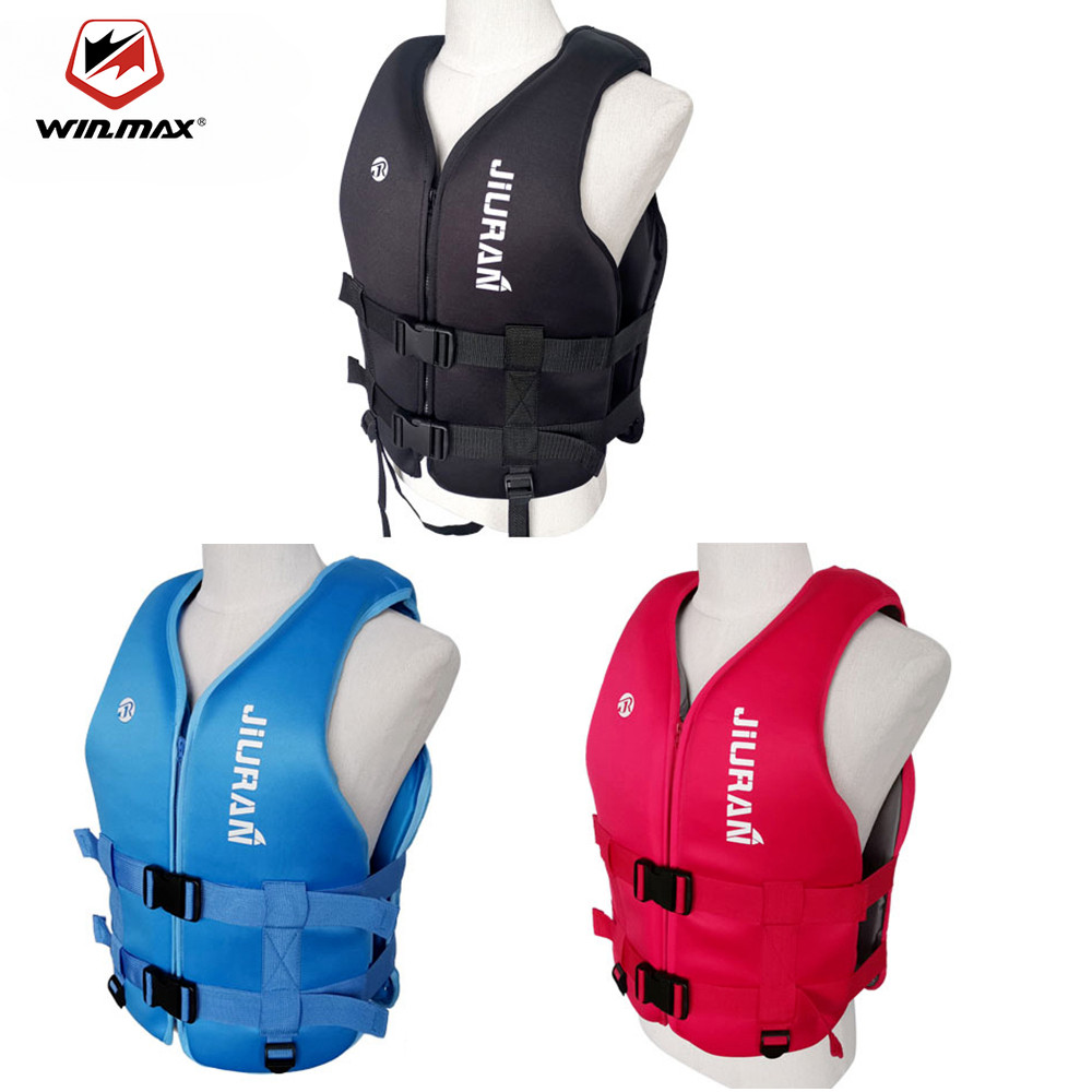 Winmax ผู้ใหญ่เสื้อชูชีพ Neoprene ความปลอดภัยเสื้อชูชีพกีฬาทางน้ําพายเรือคายัคพายเรือว่ายน้ําเสื้อกั๊กความปลอดภัย