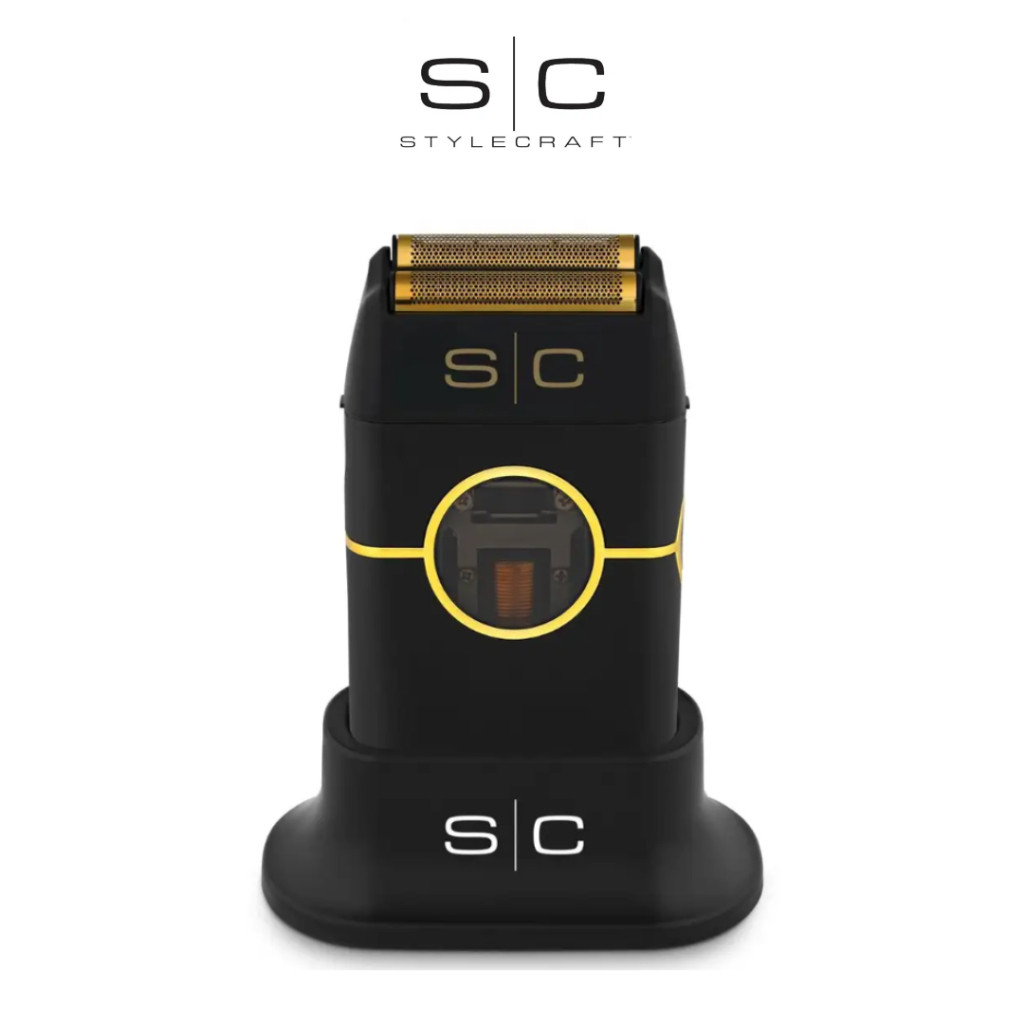 SC Stylecraft Instinct Metal Shaver - Professional Double Foil Cordless Shaver with Intuitive Torque