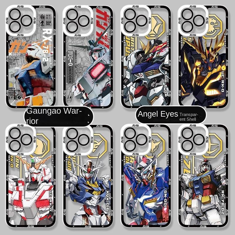 เคสป้องกันสําหรับIphone 16 Pro 15 PromaxอะนิเมะกรณีในGundam ClearสําหรับIP 14 Promaxปลอกซิลิโคนสําหรับ12proแฟชั่นสําหรับ11การ์ตูนXrR X XSป้องกันกรณี